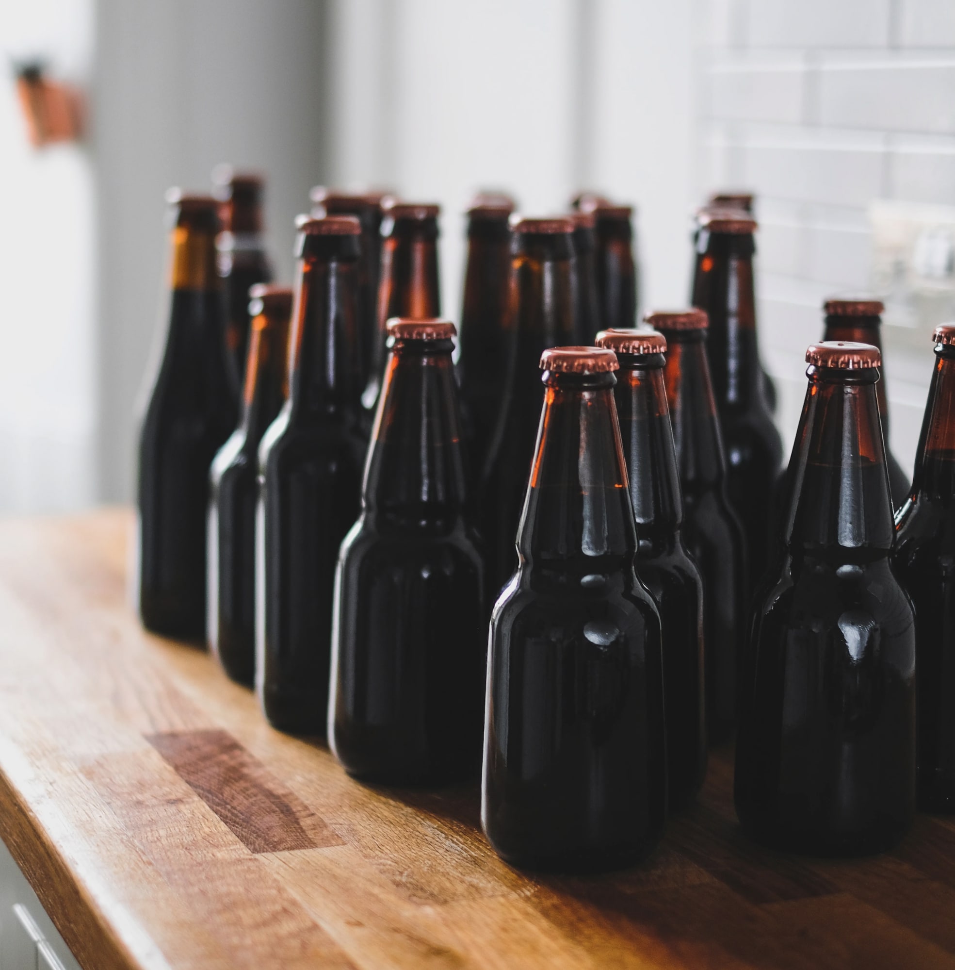 Image of beer bottles on a table