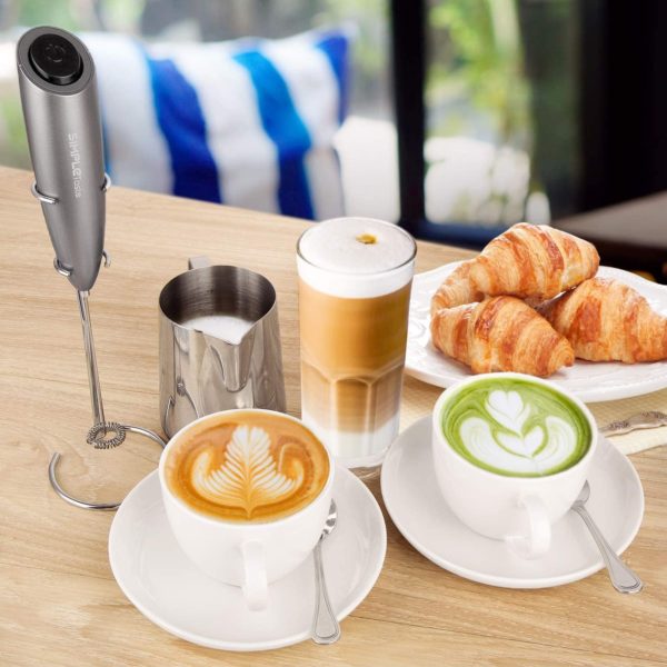 SIMPLETASTE milk frother tool with food and beverages