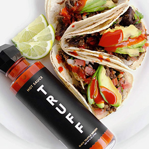 truff hot sauce with tacos
