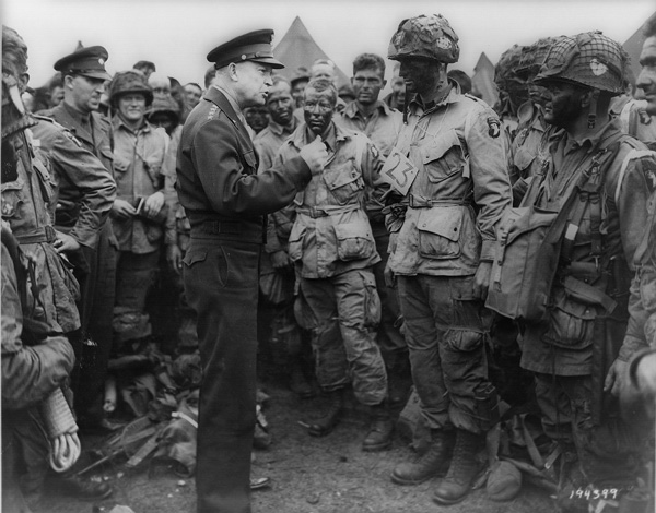 Dwight Eisenhower speaking to troops