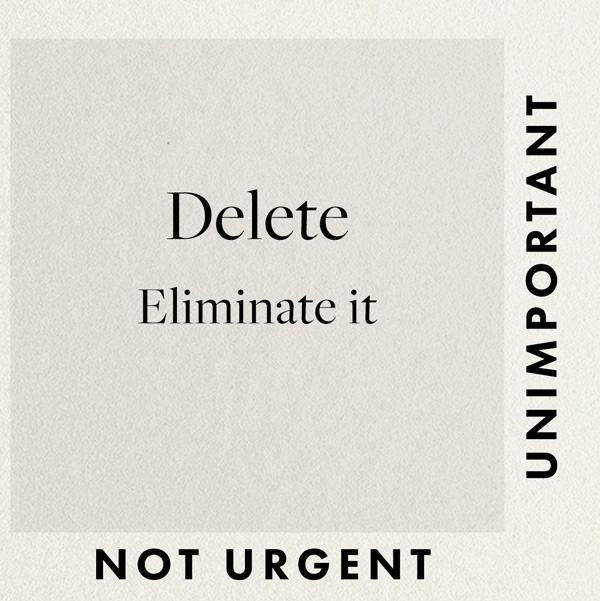 eisenhower matrix delete quadrant