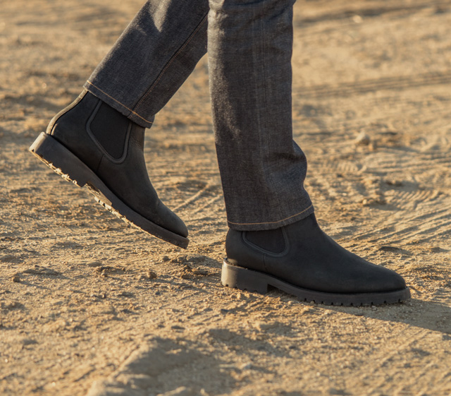Matte black chunky chelsea boots from Thursday Boot Co