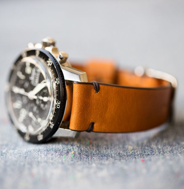 horween brown leather watch strap