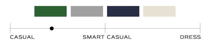 color swatches and casual style scale