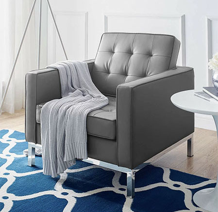 grey tufted chair from wayfair