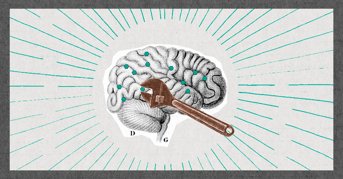 Life Skills - illustration of brain with wrench tightening bolts