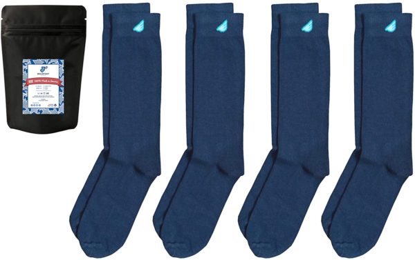 4 pack of dark blue cotton socks for men