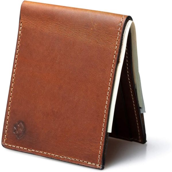 brown leather bifold wallet