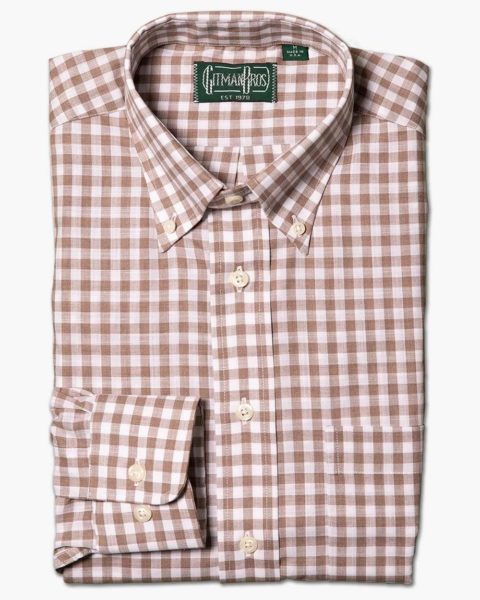 gingham print button down long sleeve shirt for men