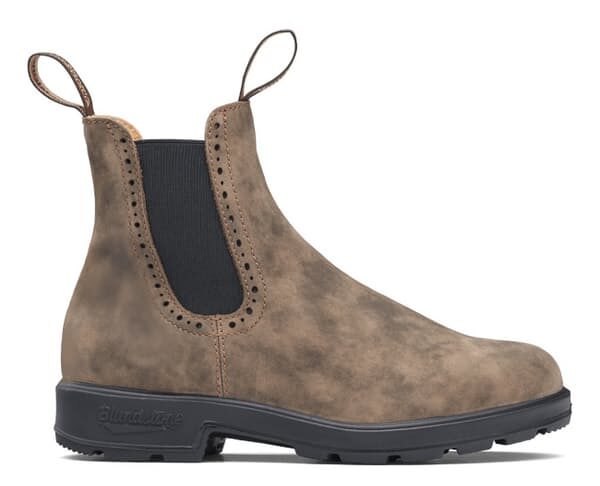 image of a brown high top suede boot