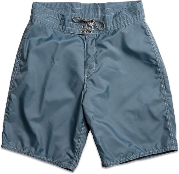 blue nylon board shorts for men