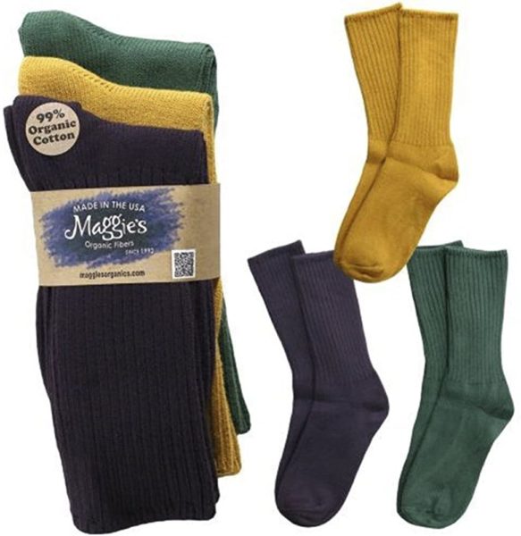 3 pack of organic cotton socks in assorted colors for men