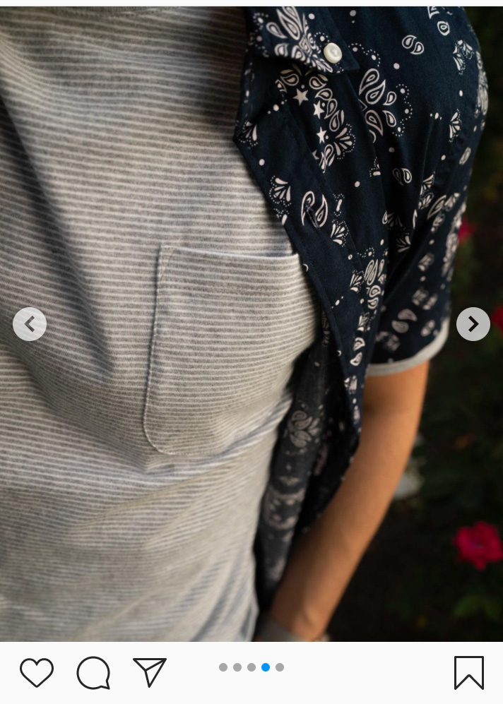 gray striped pocket t-shirt