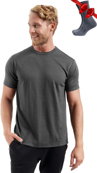merino wool grey short sleeve shirt
