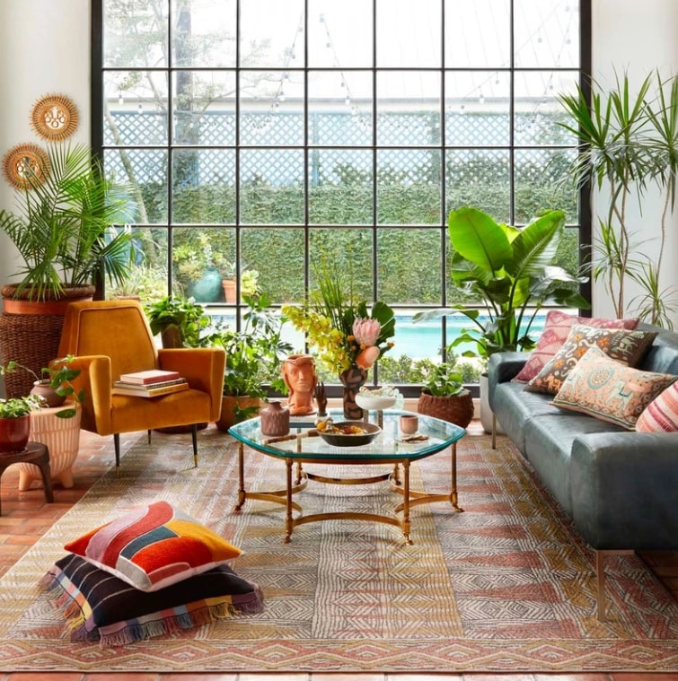 jungle theme interior decor living room