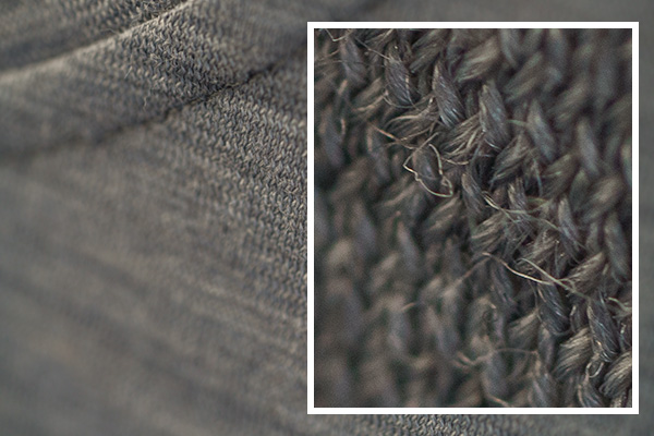 closeup of the fibers of a merino wool t-shirt