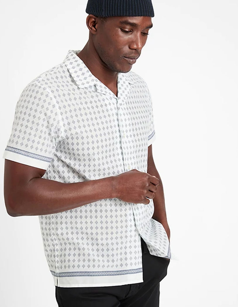 short sleeve white button down shirt