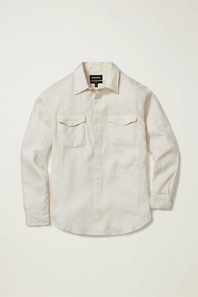 bonobos white washed long sleeve linen shirt