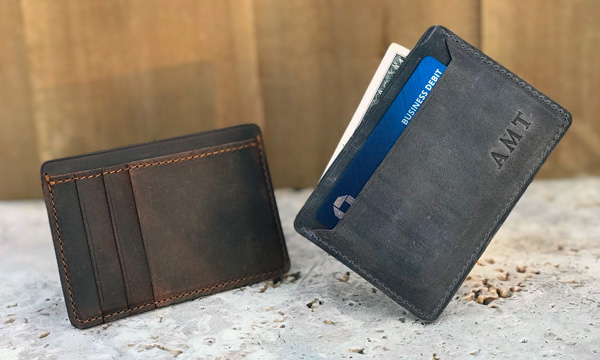 slim leather card case