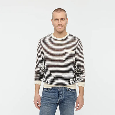 striped french terry sweatshirt