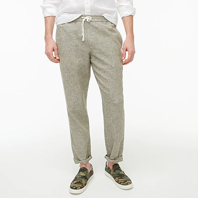 light colored linen cotton drawstring pants