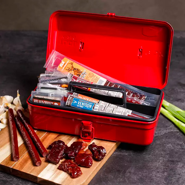 beef jerky in a toolbox