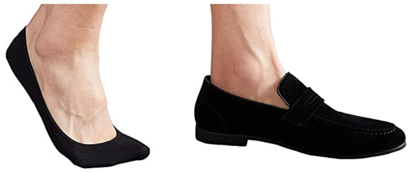 no show black slip on loafer socks