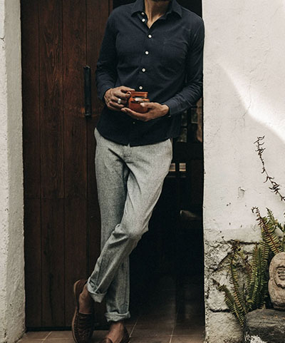 linen herringbone pants from taylor stitch