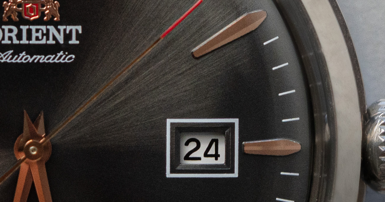 Best watches under $200 - Close up of orient bambino watch face