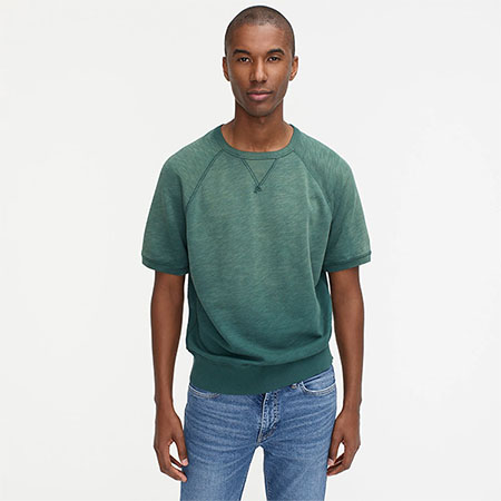 green terry short sleeve sweatshirt