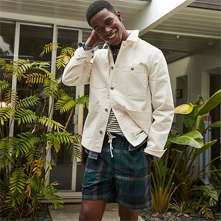 white duck canvas chore jacket