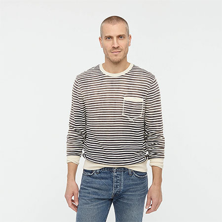 stripe french terry sweatshirt