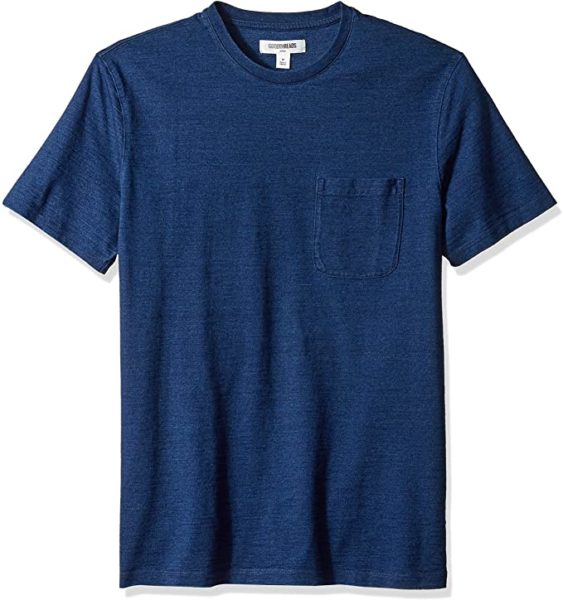 dark blue short sleeve pocket shirt