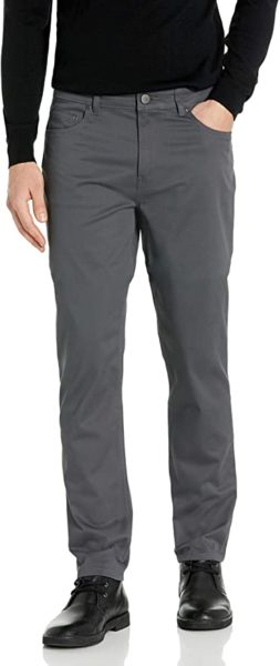 dark grey twill chino pant