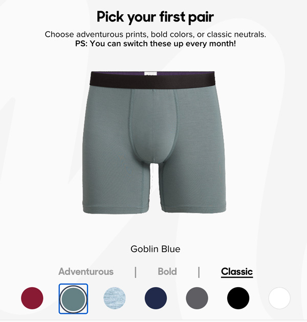 meundies subscription choices