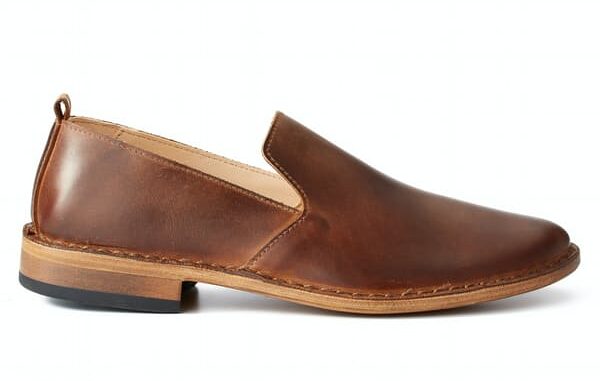 brown leather loafers