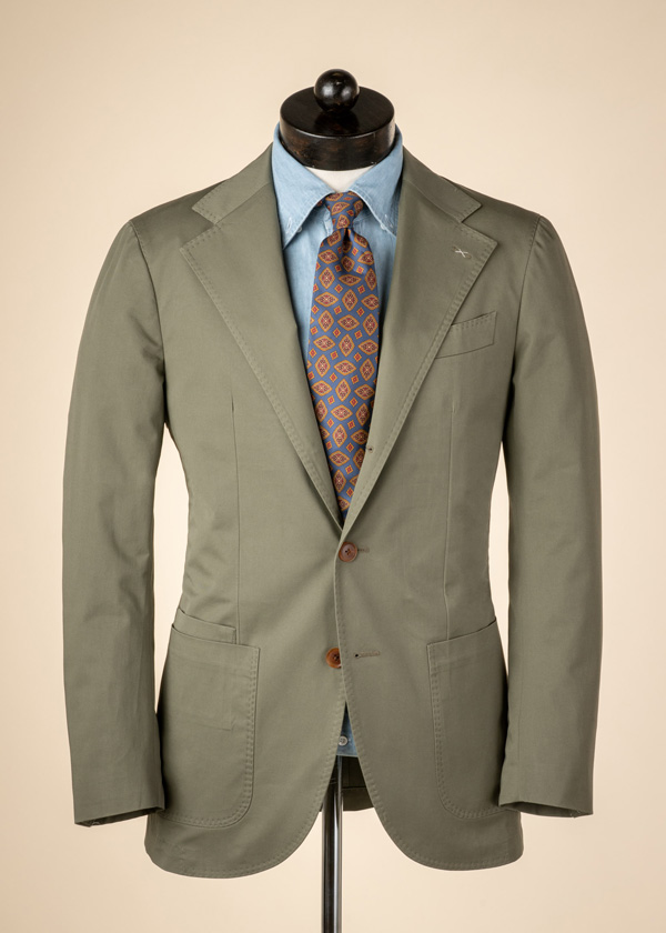 green cotton suit