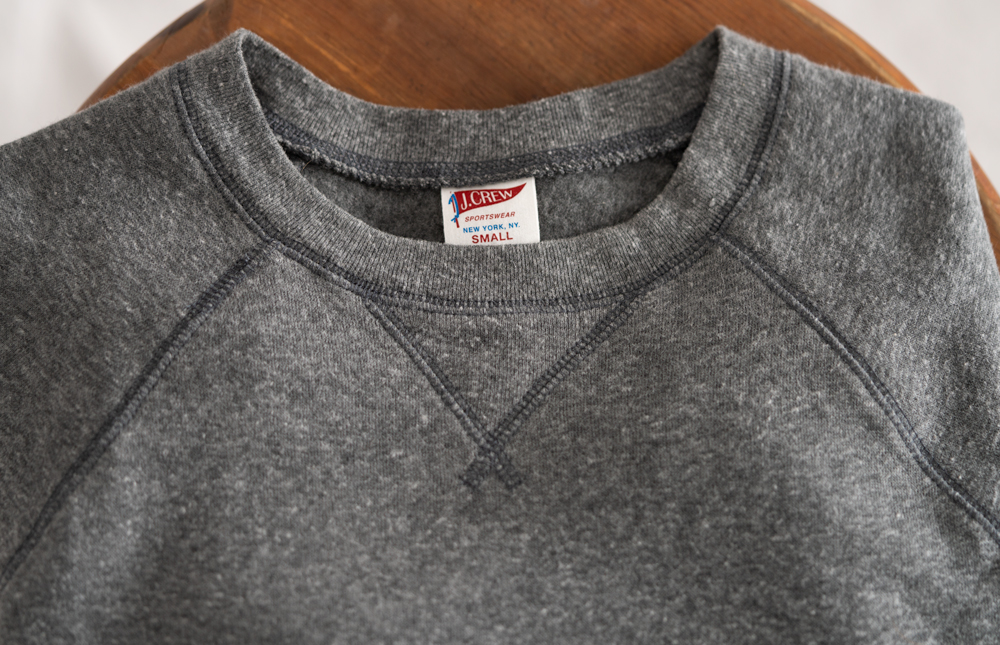grey sweatshirt with v and raglan sleeves from J.Crew