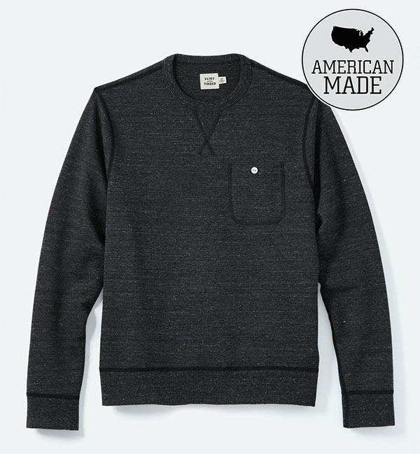 black french terry crewneck shirt