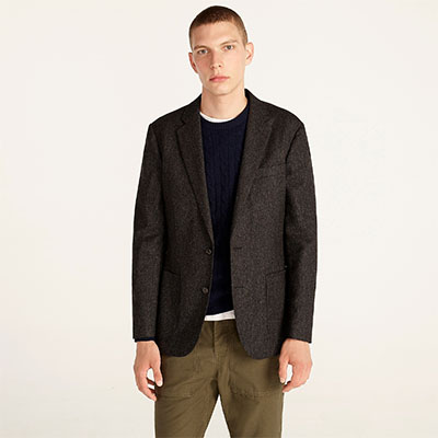 slim fit English wool blazer