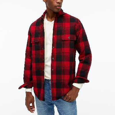 red and black check flannel jacket