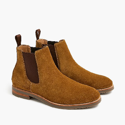 brown suede chelsea boots