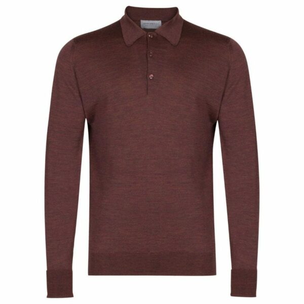 image of a long sleeve brown polo shirt