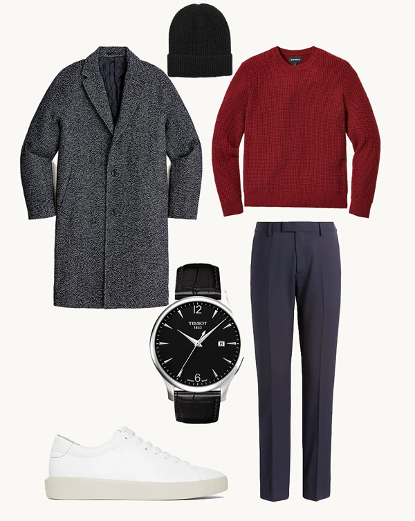 winter outfit with top coat