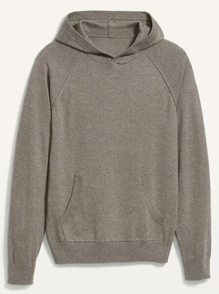 light brown long sleeve hooded sweater