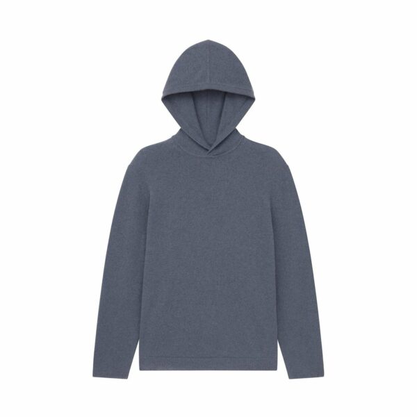 blue long sleeve hooded sweater