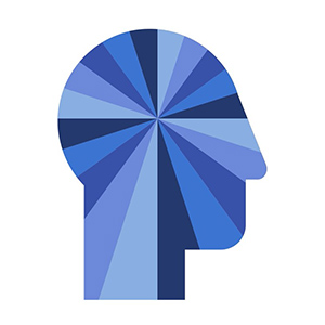 image of a blue silhouette of a side profile