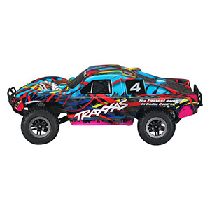 image of a multi colored remote control truck