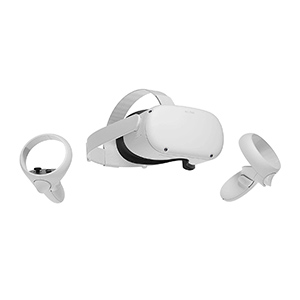 image of virtual reality headset and handsets