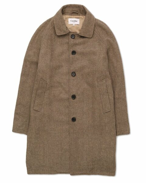 image of a brown herringbone coat